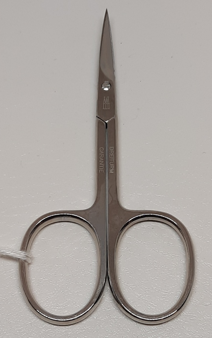 Hautschere mit großen Augen Normalstahl vernickelt, 9 cm 