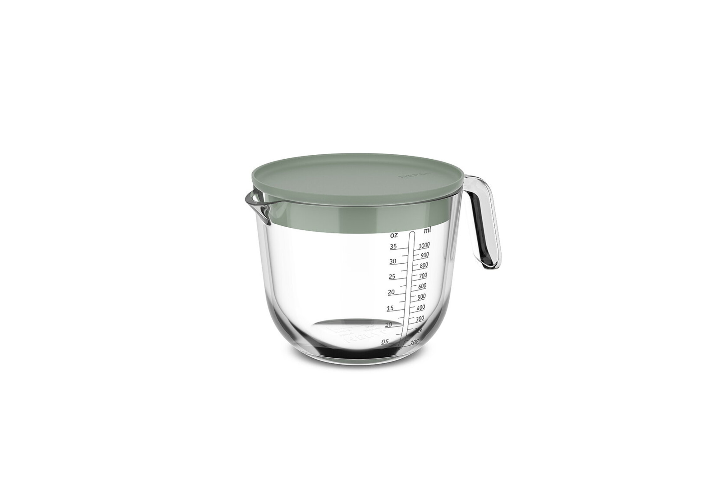 glas messbecher 1000 ml mit deckel - nordic sage