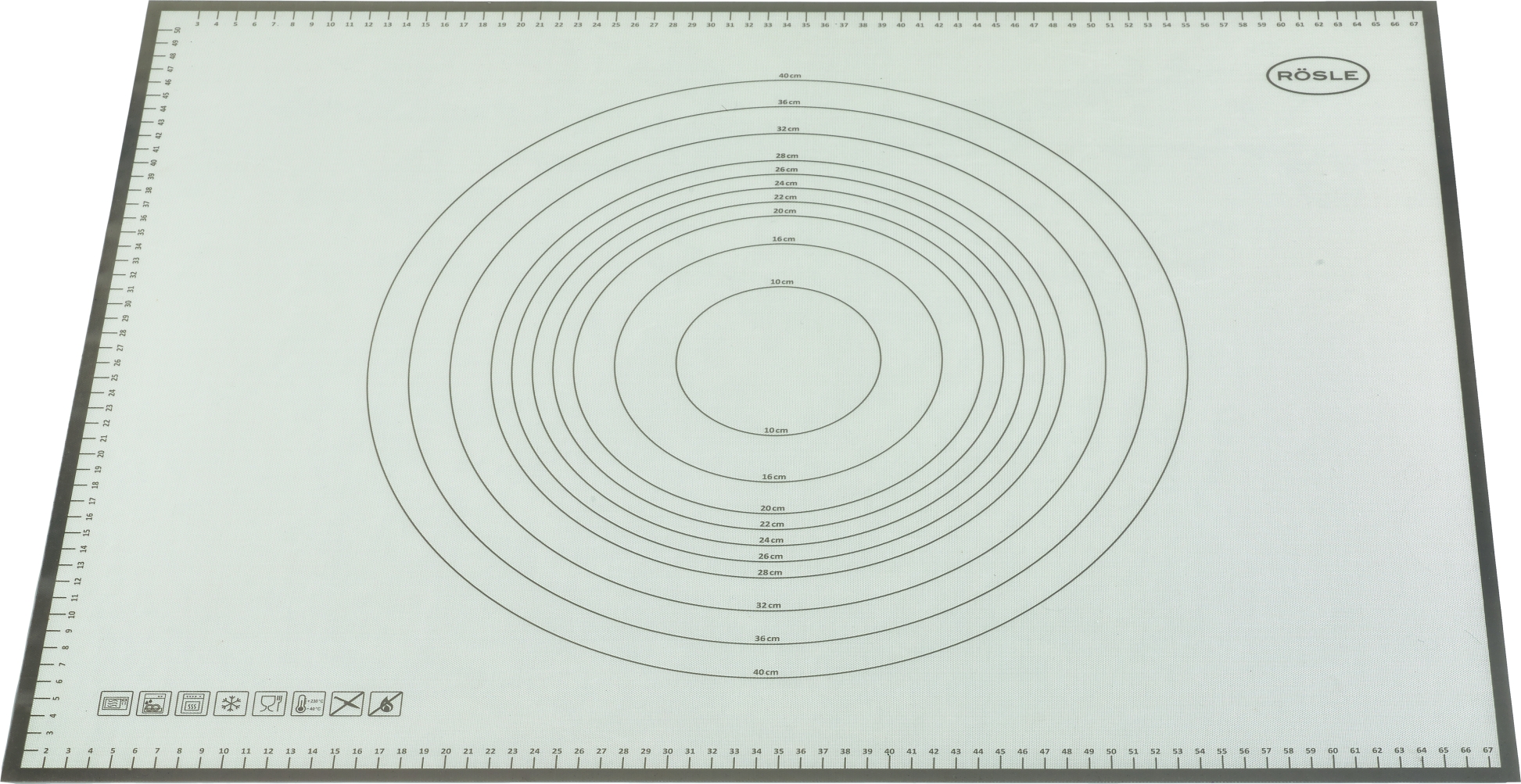 Flexible Back- und Arbeitsmatte Silikon 68 x 53 cm zum Backen und Zubereiten, die gängigsten Durch 