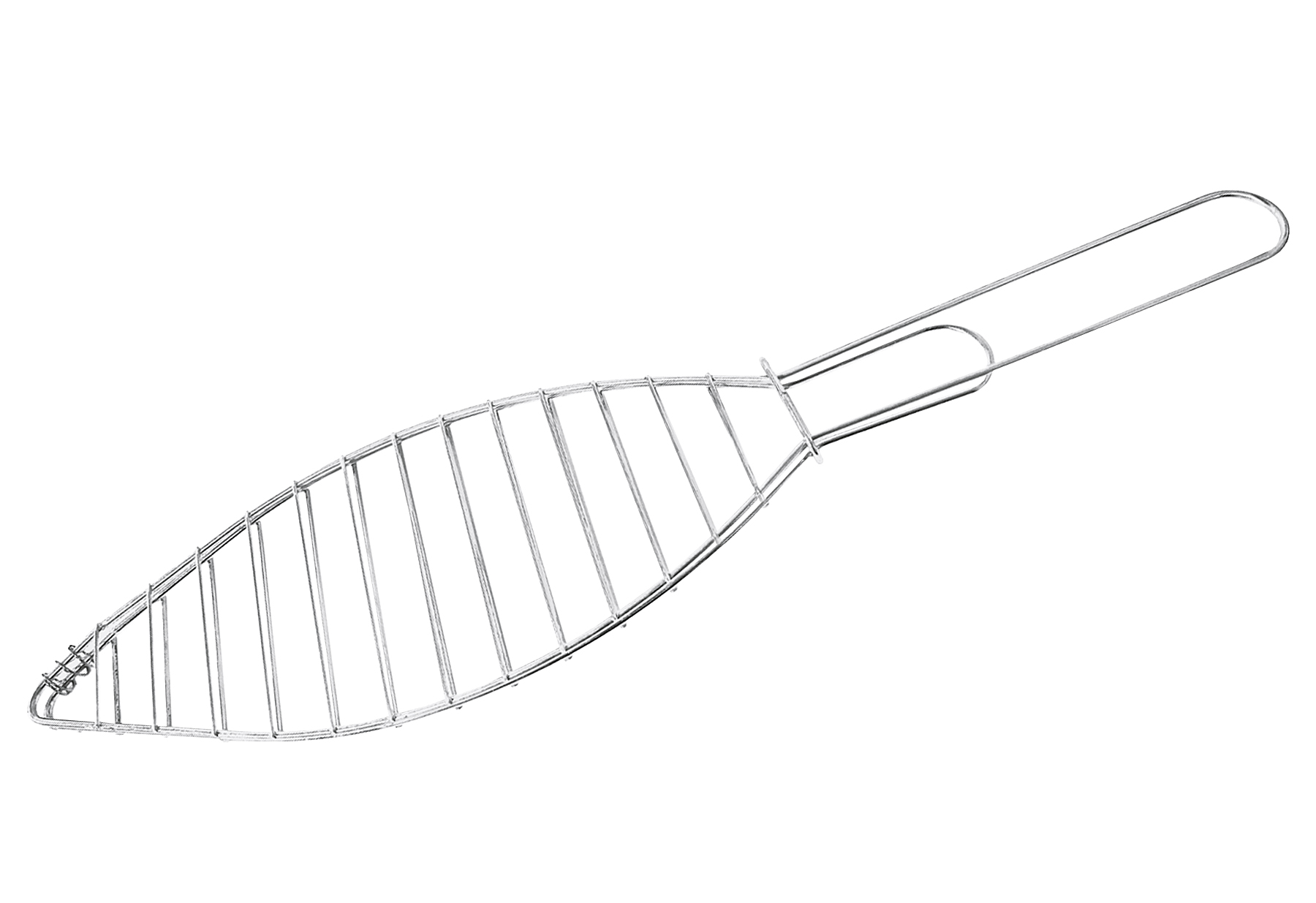 Fischbräter 45cm   verchromt, zum einfachen Grillen von Fisch,