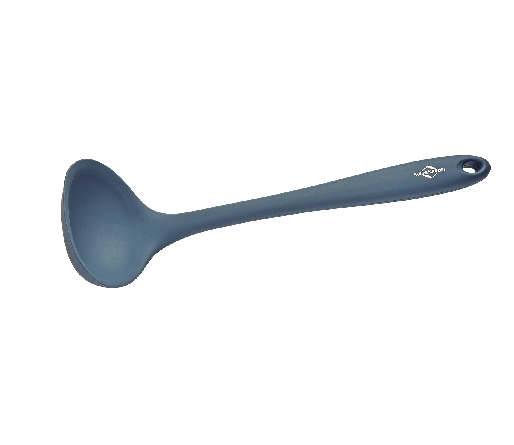 Schöpflöffel, blau, mit verstärktem Kern Silikon, hitzebeständig bis 270 Grad 