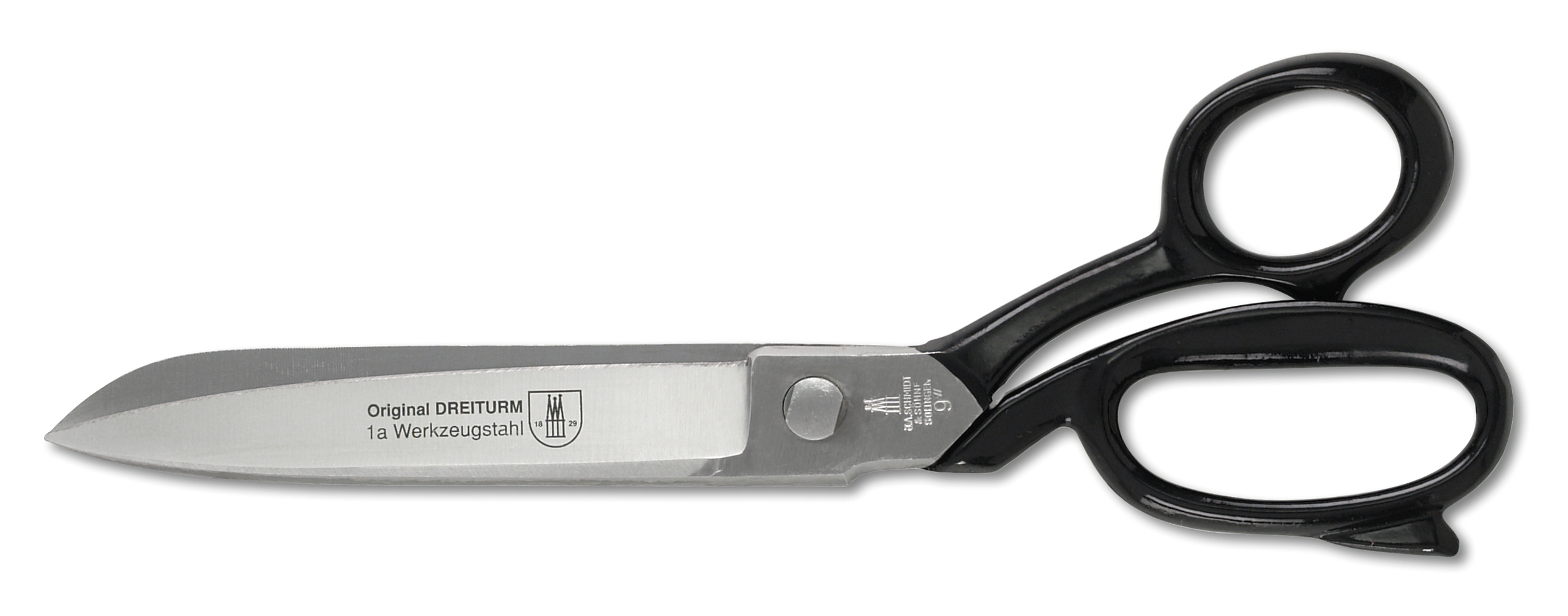 Schneiderschere 9 Zoll 23cm Stoffschere, schwarze Augen, geschmiedet 