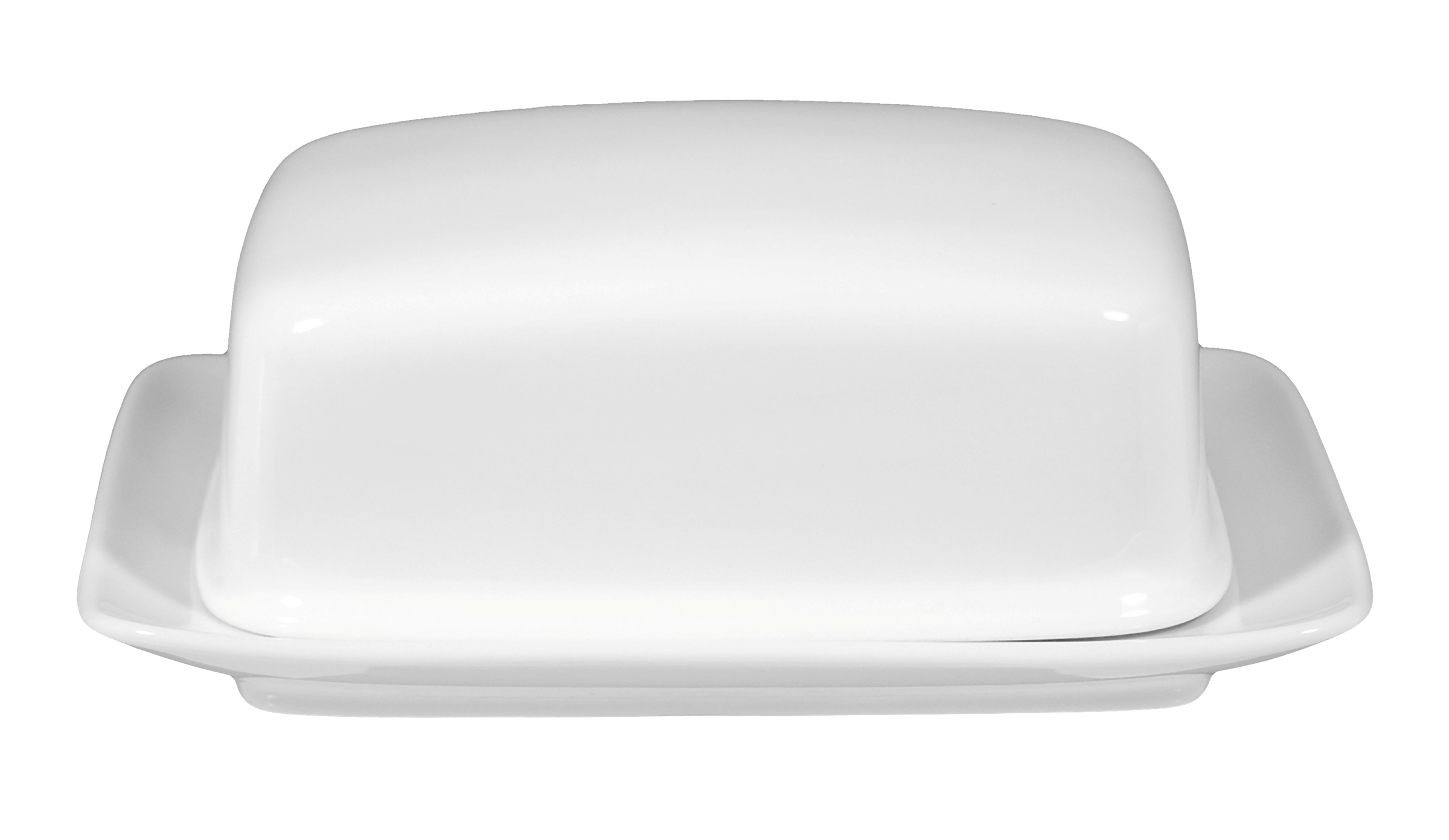 Rondo / Liane Butterdose 1/2 Pfd weiß Schlichte Eleganz und fein weißes Porzellan 