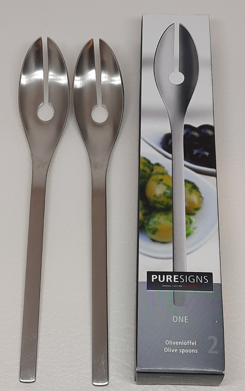 2Olivenlöffel matt 18/10 Edelstahl One matt