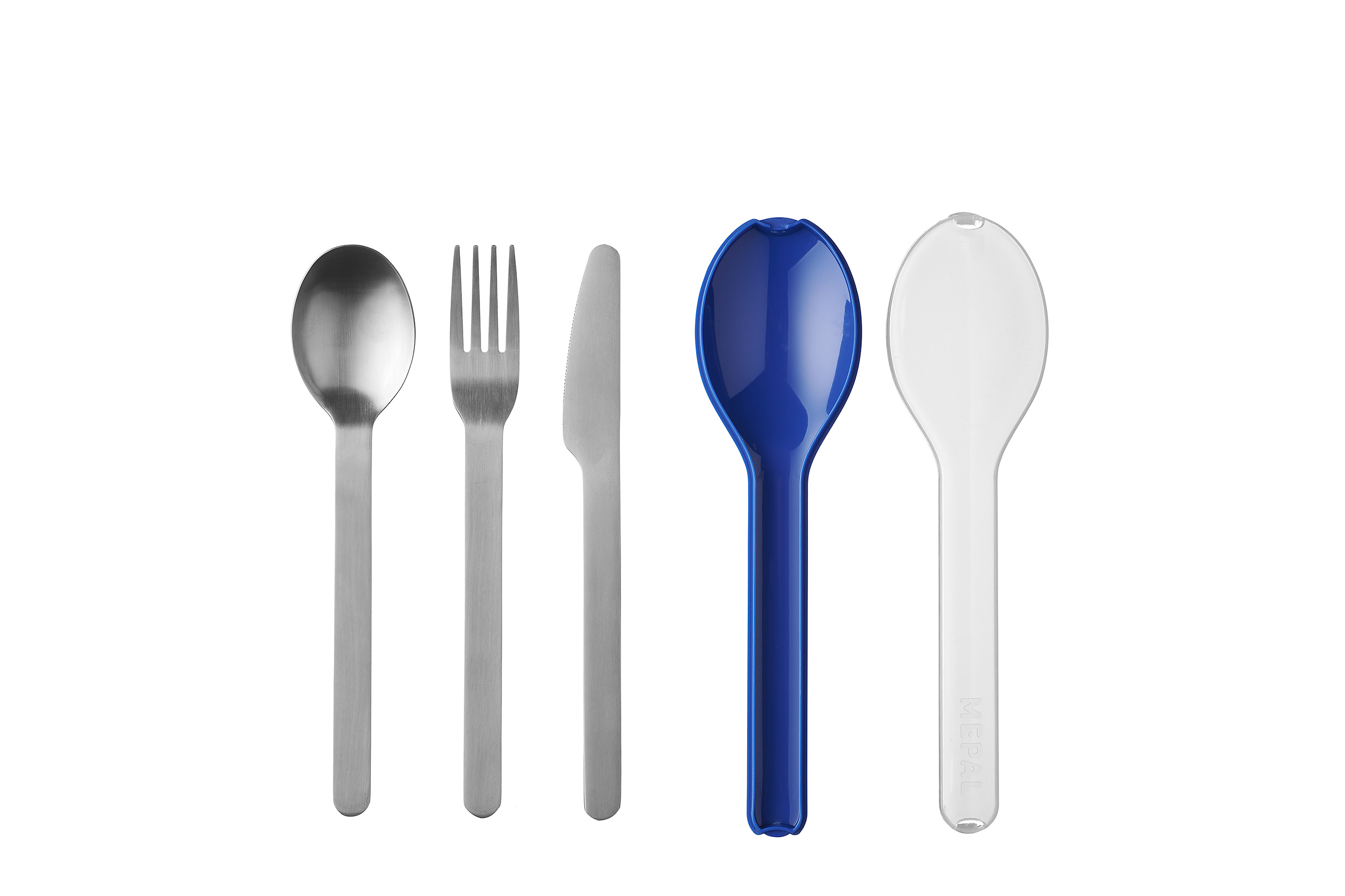 Besteckset ellipse 3-teilig - vivid blue Kompaktes 3-teiliges Set, Camping 