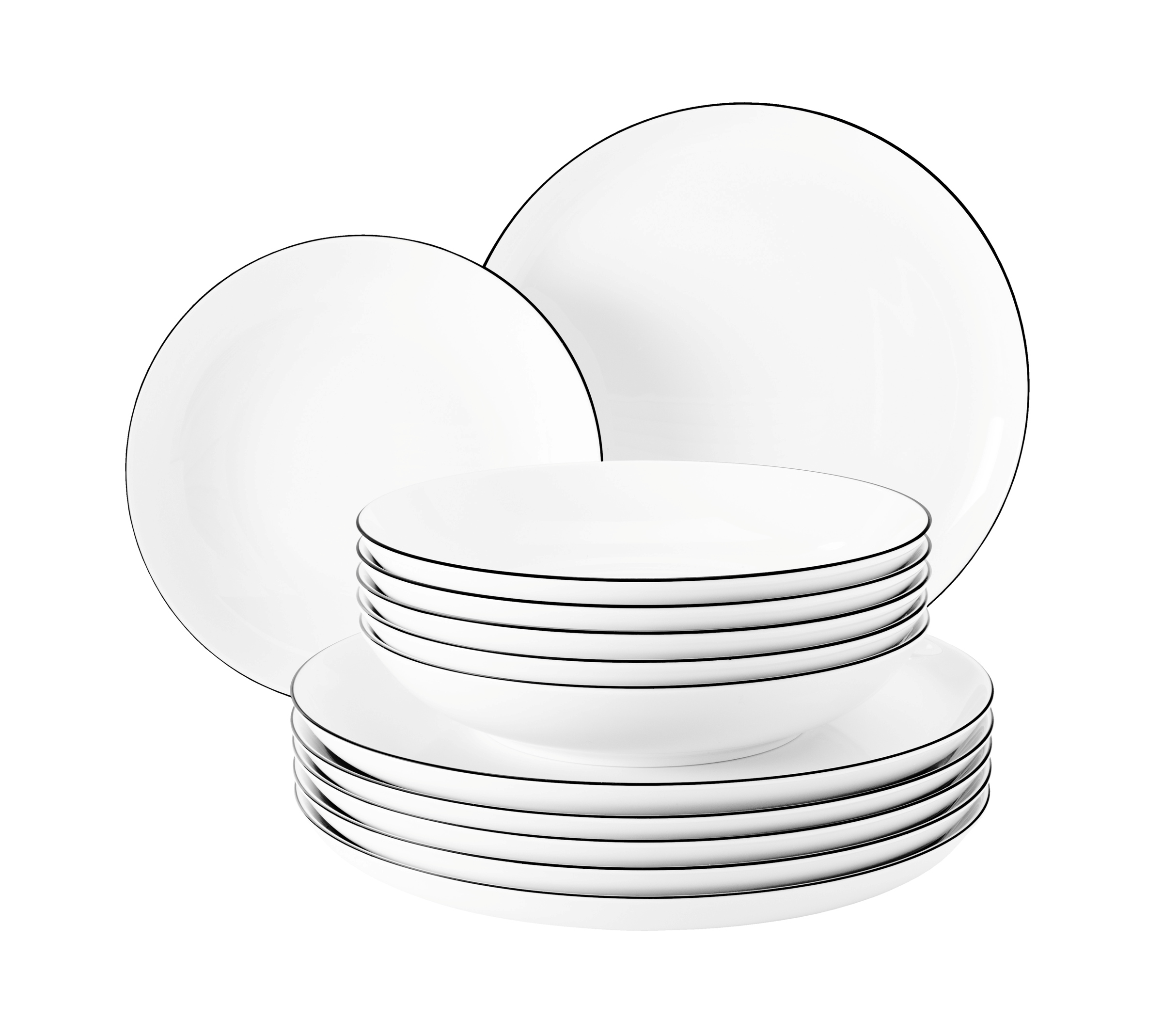 Lido Tafelservice 12-tlg. Black Line Dieses Tafelservice enthält: 