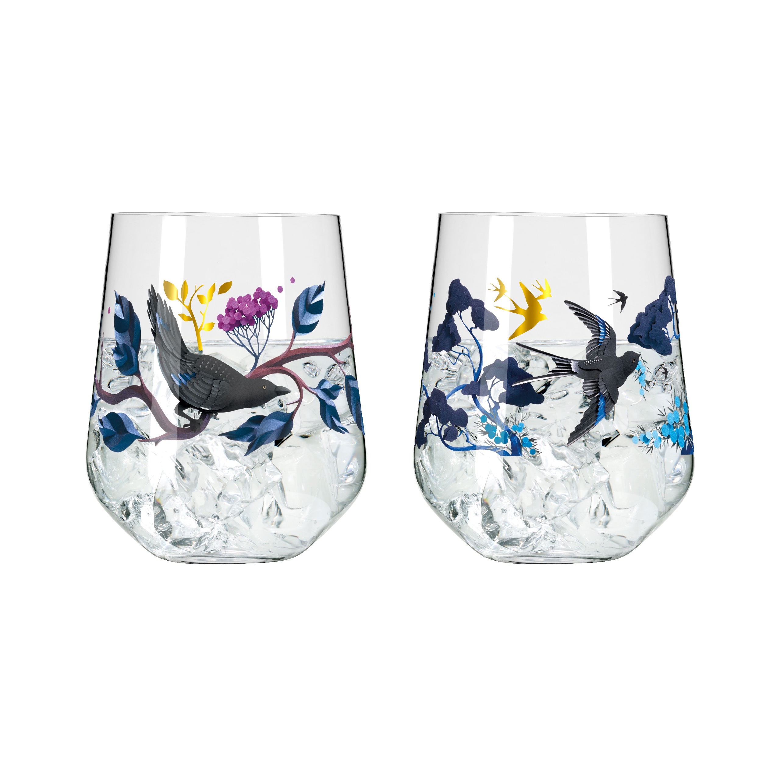 Botanic Glamour Gin Tumpler Glas 2er Set 710 ml Edles Longdrinkglas‐Set,oyanne Horscroft 202