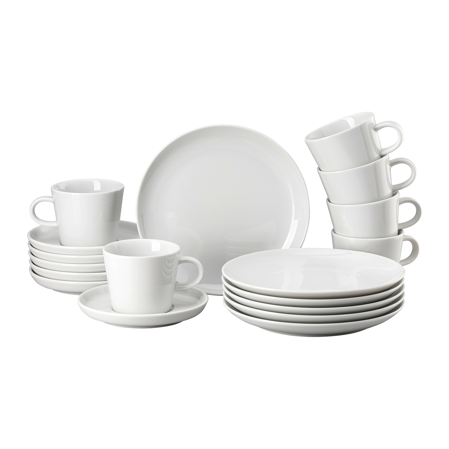 Cucina -  Bianca -  Kaffee-Set 18-tlg. 6 Kombitasse 2tlg. 6 Frühstücksteller 20cm 