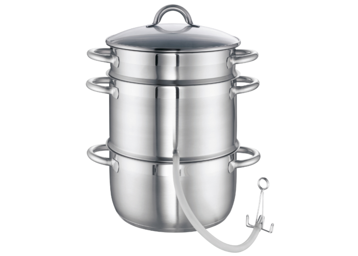 Entsafter Loop 26 cm Ø Edelstahl, induktionsfähig Dampfentsaften: einfach, lecker und gesund! 