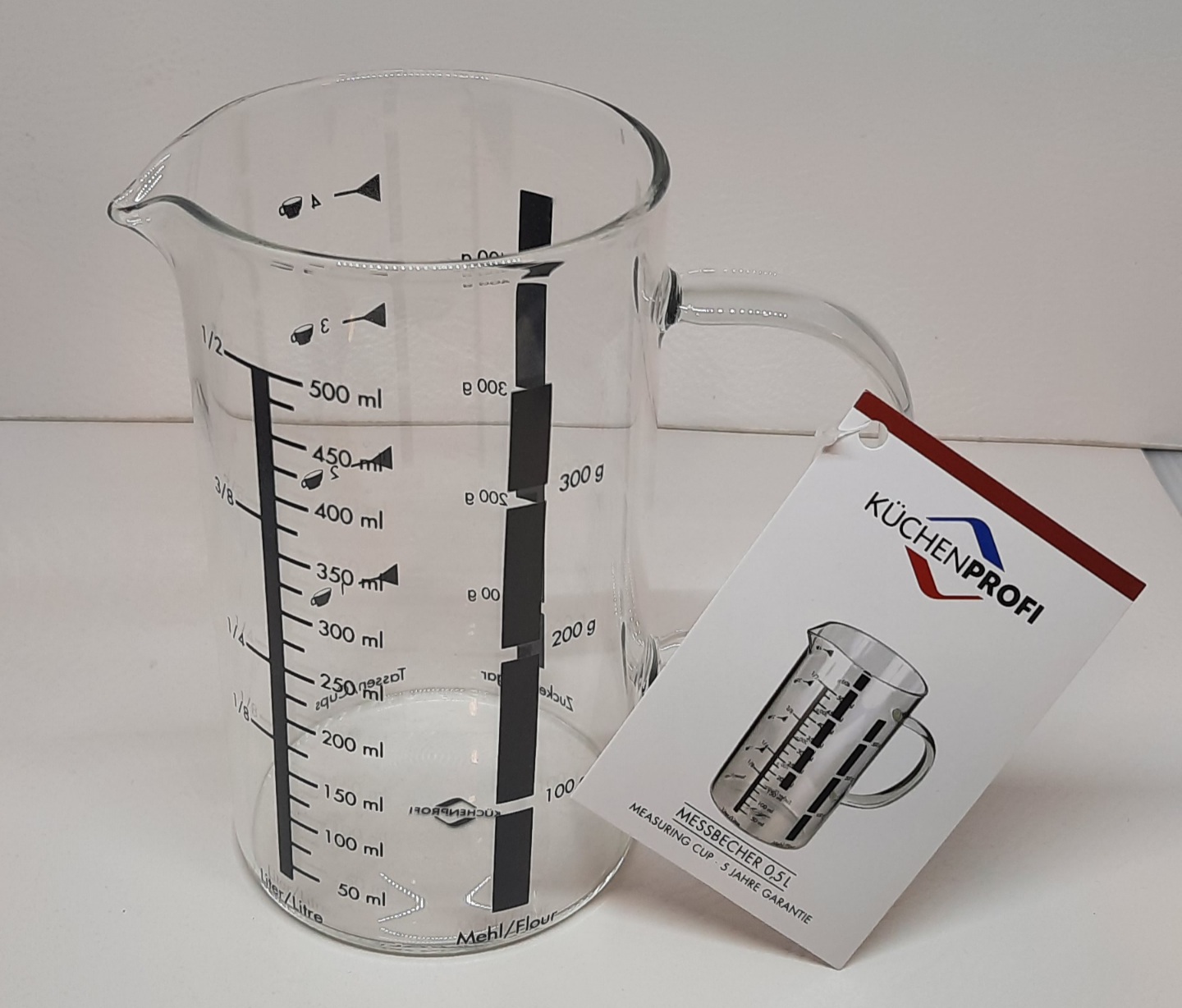 Messbecher 500 ml, Glas Borosilikatglas
