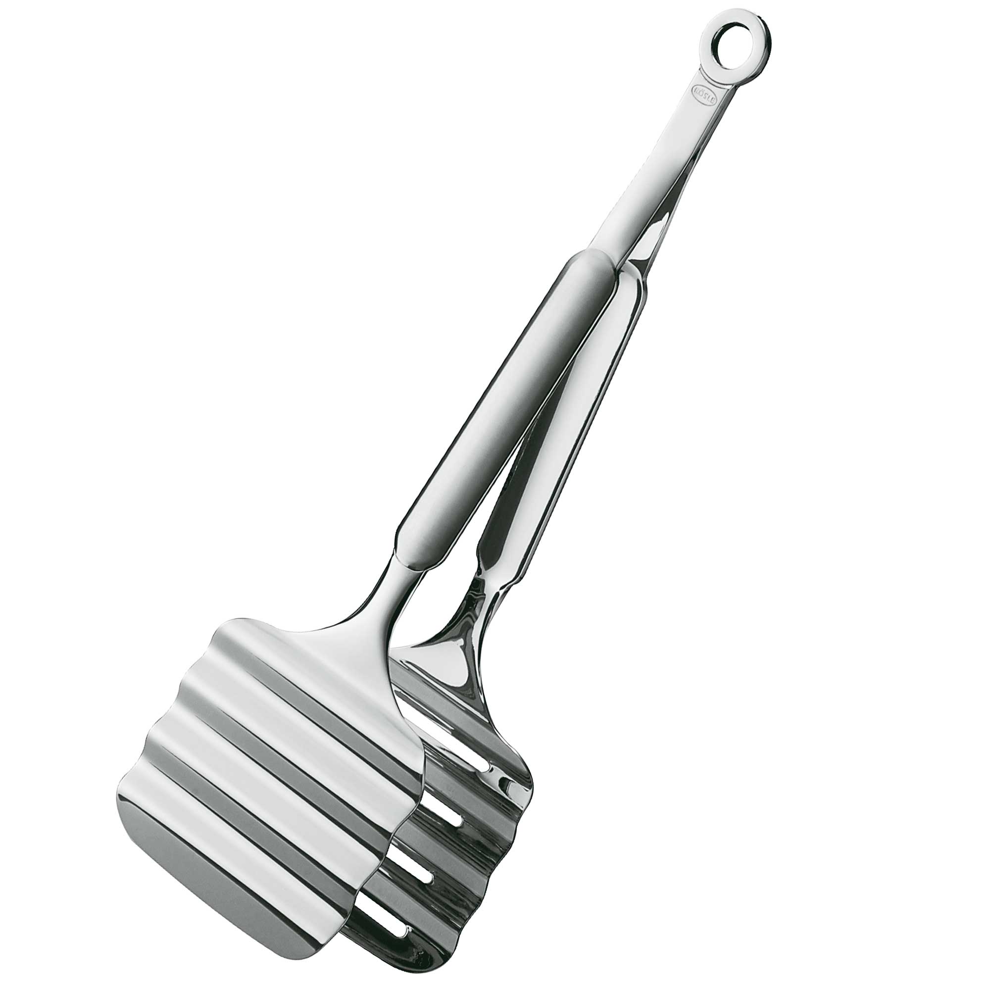 Spargelzange 27 cm Die Rillen der breiten Auflagefläche greifen Fisch 