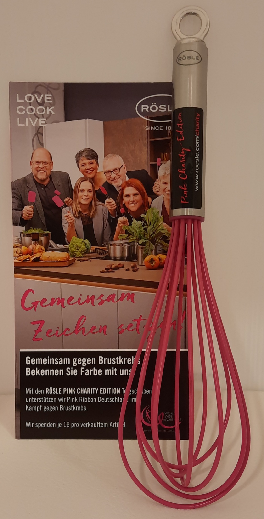 Schneebesen Silikon pink 27 cm Charity pink, ein klassiker in der Küche bis 220°C 