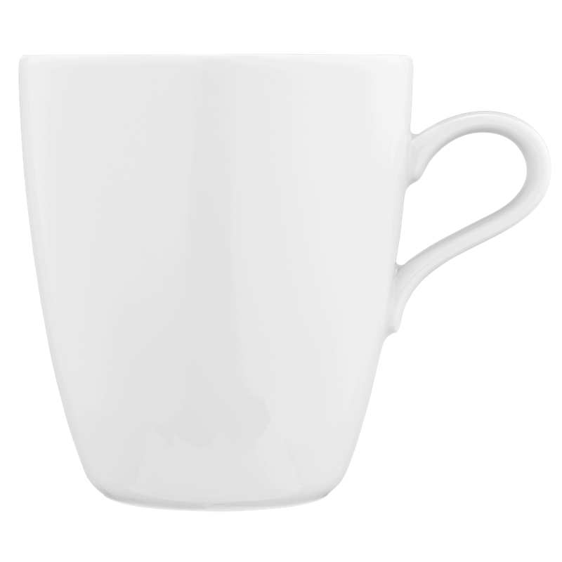 LIFE Becher mit Henkel 0,40 l uni weiß, Porzellan 