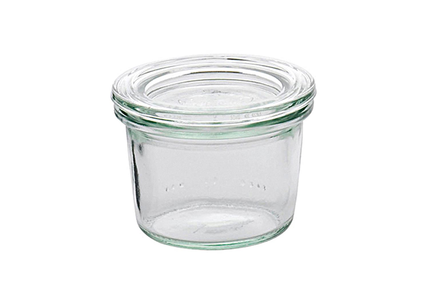 Mini-Sturzglas 80 ml, Ø 6 cm, H 4,5 cm mit Deckel, ideal auch für Desserts