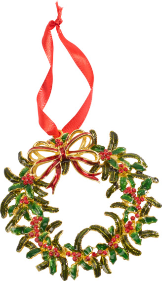 Winter Collage Accessoires Metallhänger  Weihnachtskranz, bunt, 12 cm 