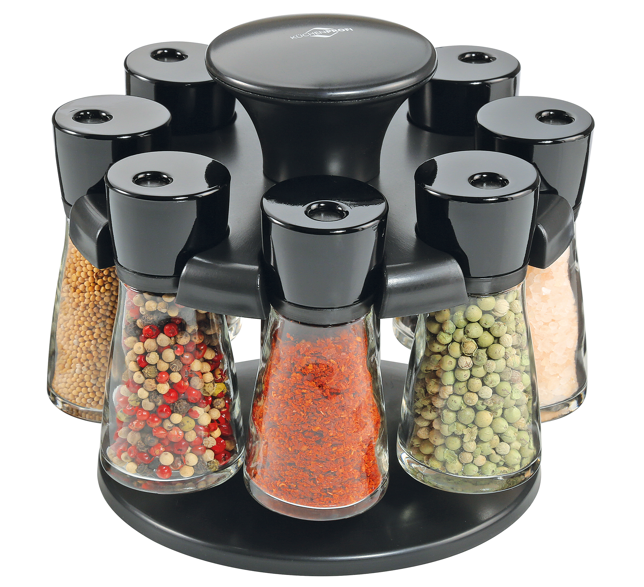 Gewürzkarussell RONDO 8 Gläser, schwarz 