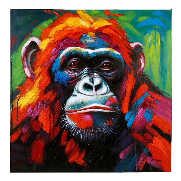 Bild GORILLA, handgemalt Acryl auf Leinwand,100x100 cm 