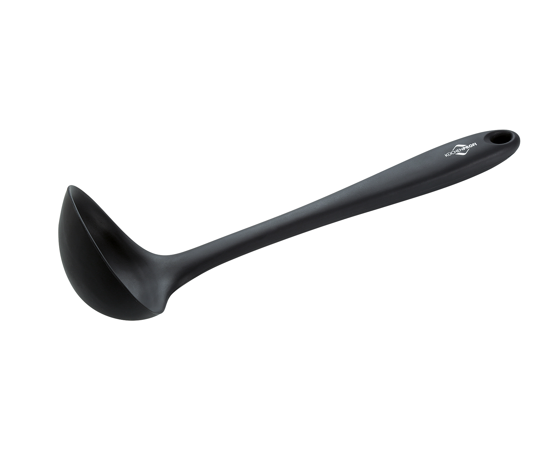 Schöpflöffel, schwarz, mit verstärktem Kern Silikon, hitzebeständig bis 270 Grad 