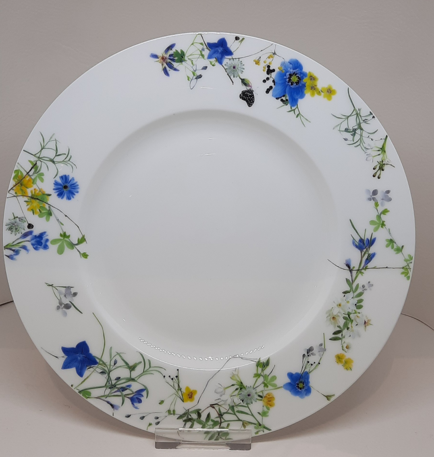 Frühstücks Teller 23cm Brillance Fleurs des Alpes Bone China, mit Fahne