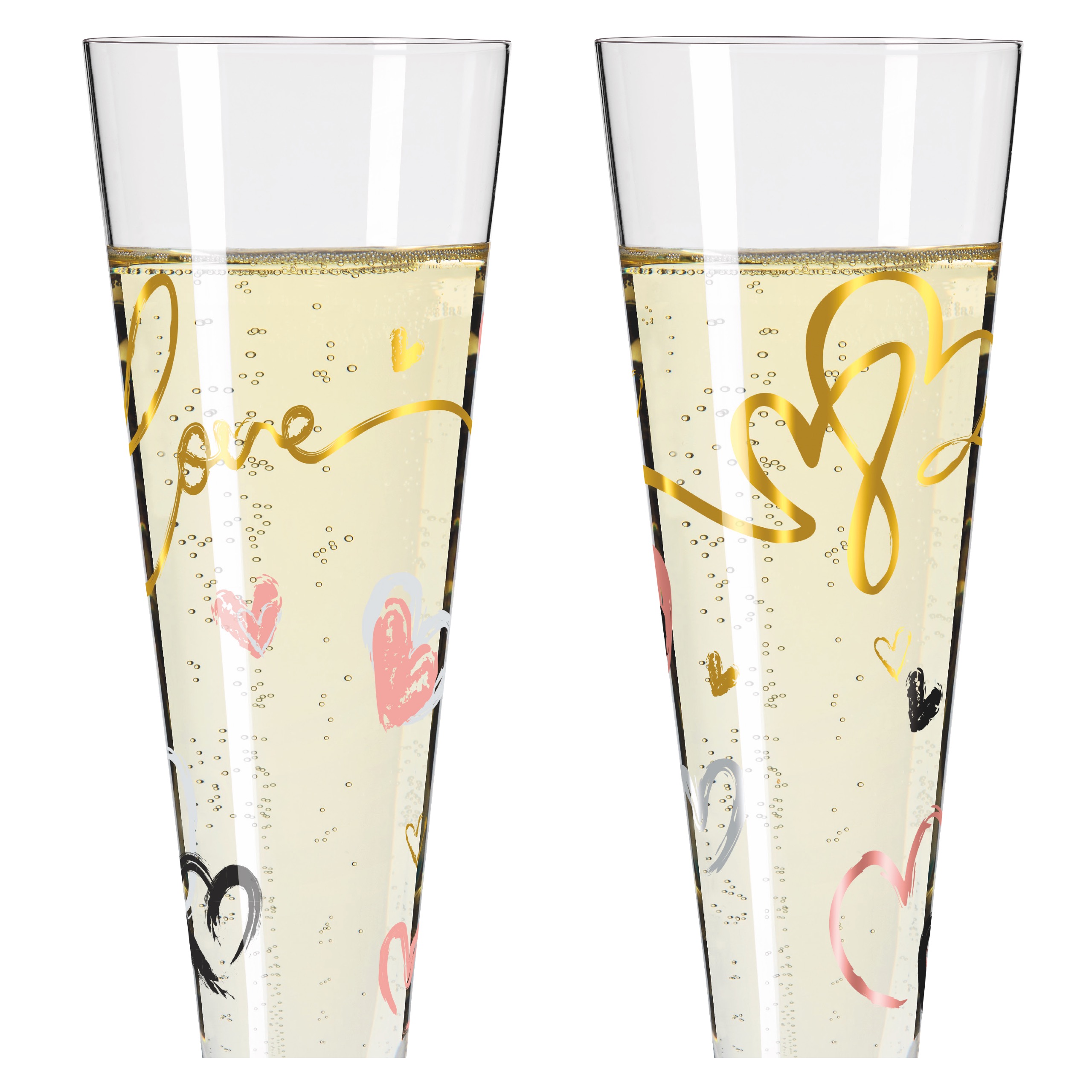 Goldnacht Champus Glas 2er Set Carolin Oliveira 2023 , 205ml Inhalt