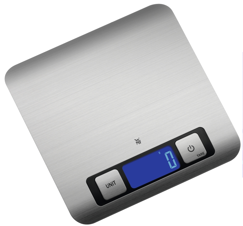 Küchenwaage, 20 x 20 cm Max.Tragkraft: 5 kg, LC-Display mit großen Ziffern 