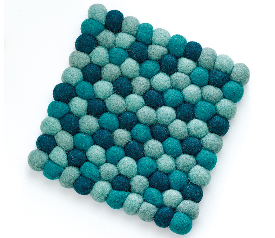 Topf Untersetzer LANA AZZURRO quadratisch Handgefertigt in Nepal · Fair gehandelt 