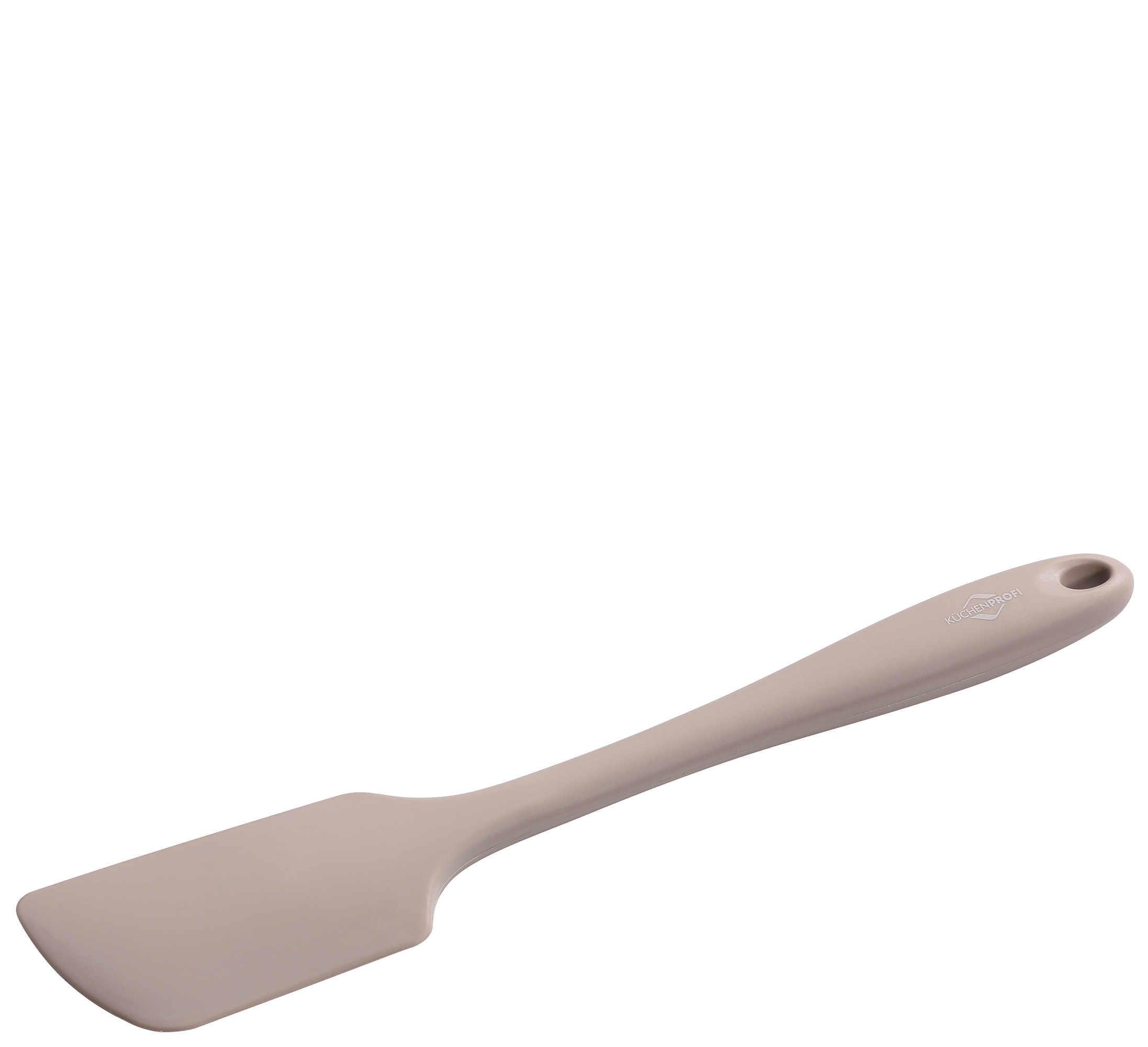 Teigschaber, hellgrau mit Stahlkern Silikon, hitzebeständig bis 270 Grad