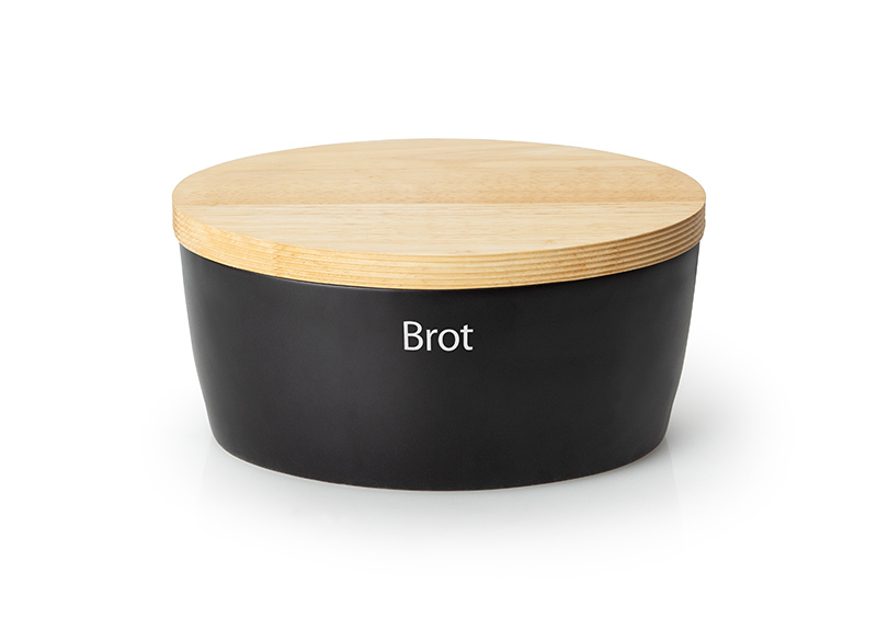 Brottopf Keramik oval, schwarz Aufbewahrung  