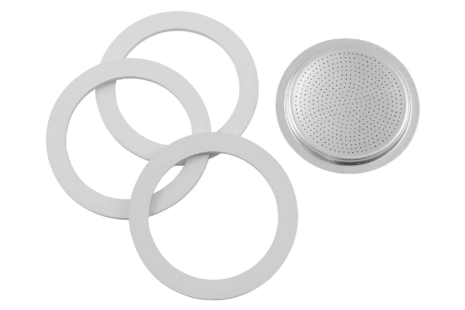 BIALETTI Ersatzteilset 1 Filterplatte und  3 Dichtungsringe 6 Tassen  