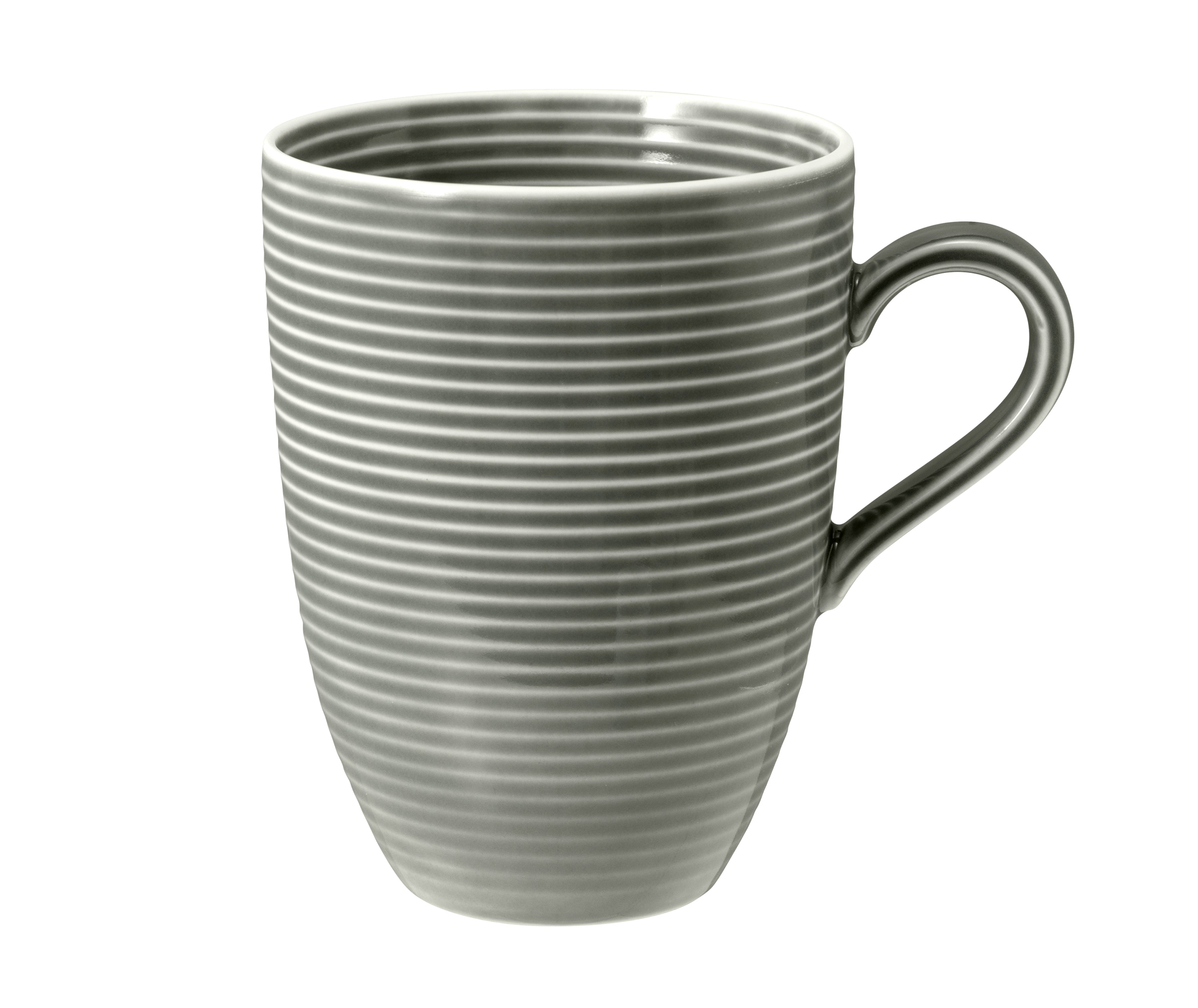 Beat Becher mit Henkel 0,35 l mit Relief Color  Glaze Perlgrau 