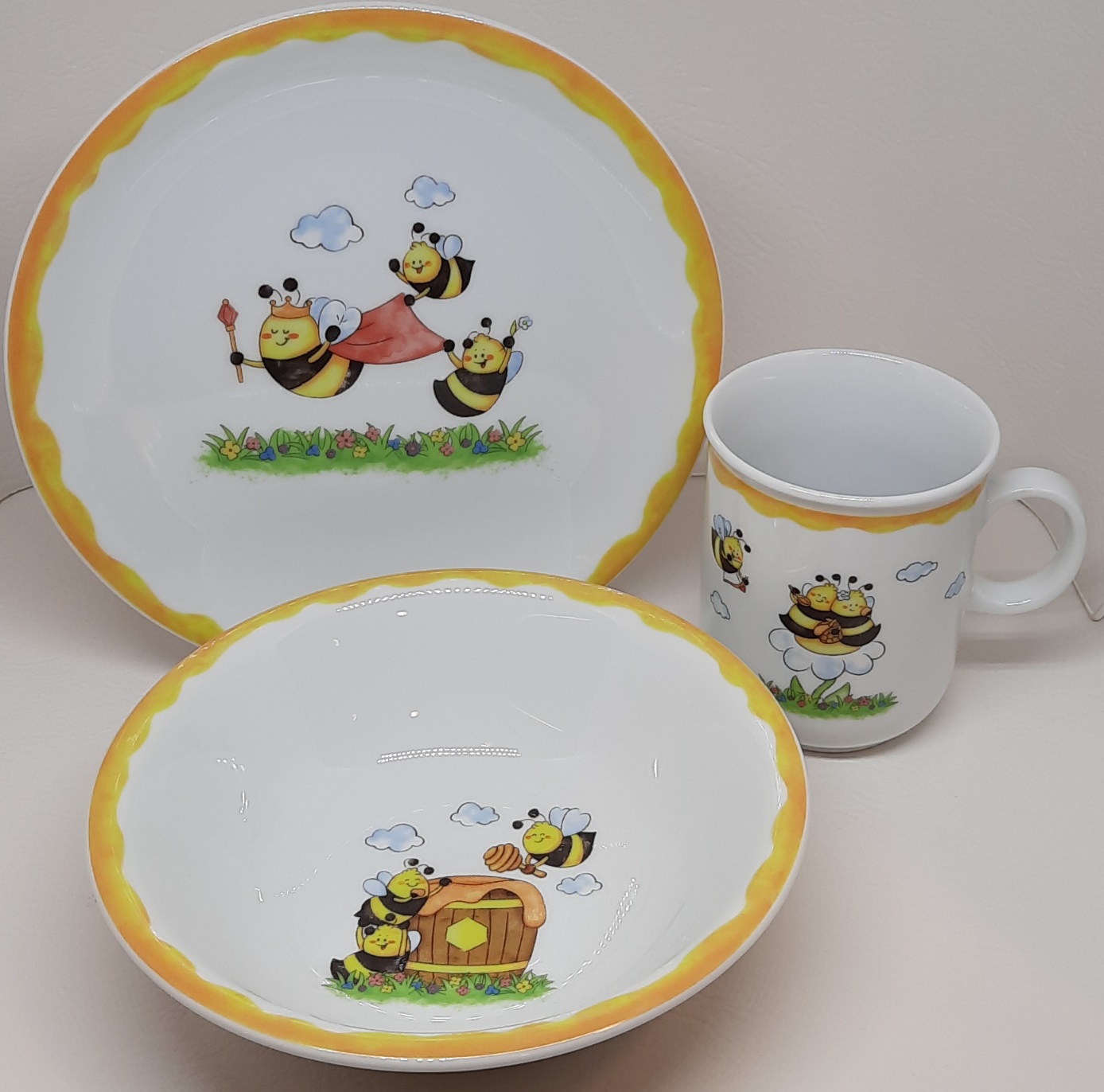 Kinderset 3tlg. Fleißige Bienen Porzellan made in Germany 