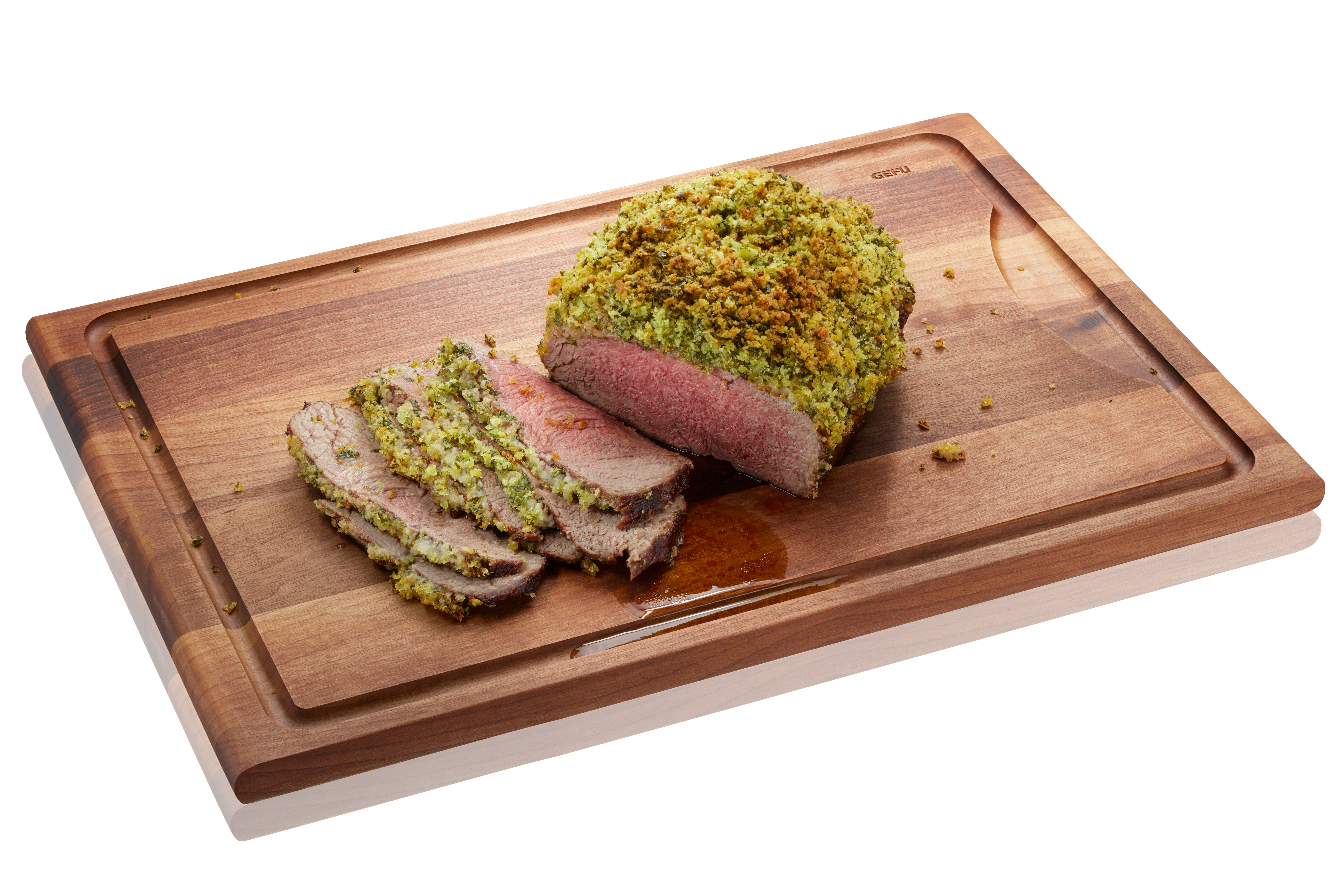 Schneidebrett ENNO, groß mit Saftrille, Walnussholz