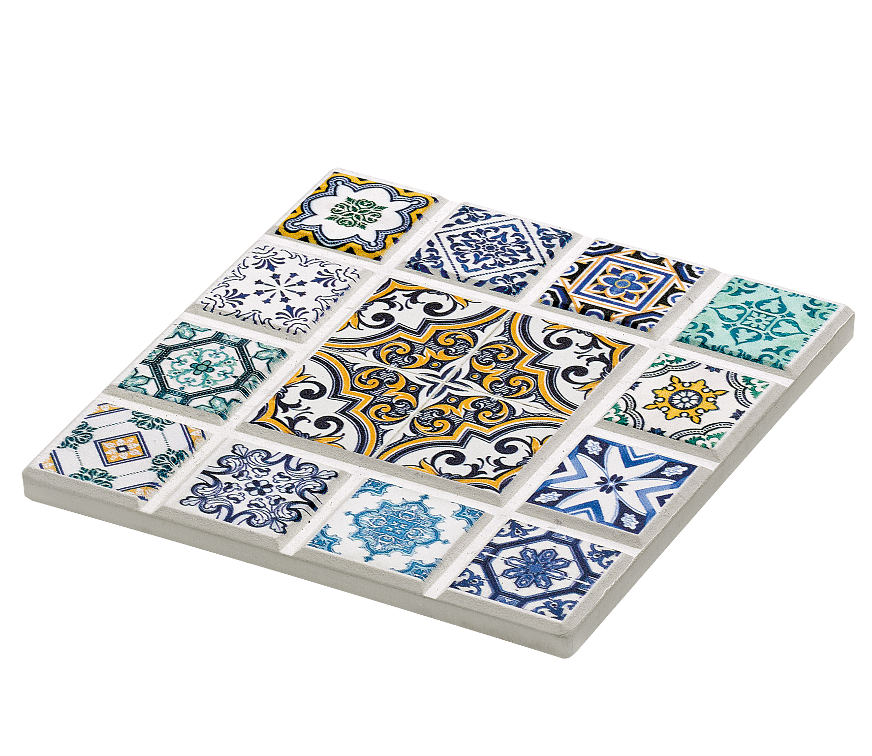 Glasuntersetzer MARRAKESCH Raute 11x11Keramik/Kork Sie eignen sich perfekt für Gläser, Tassen, 