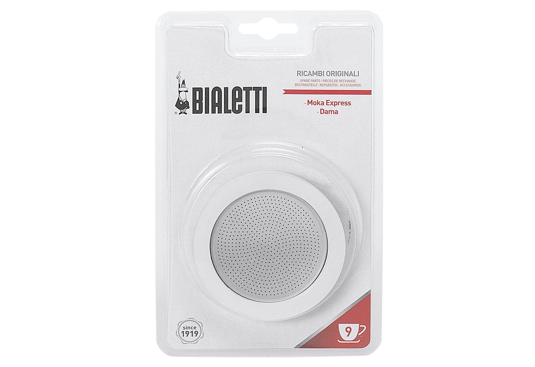 Ersatzteilset für alle Aluminiummaschinen 9 Tassen Inhalt: 1 Filter und 3 Gummidichtungen