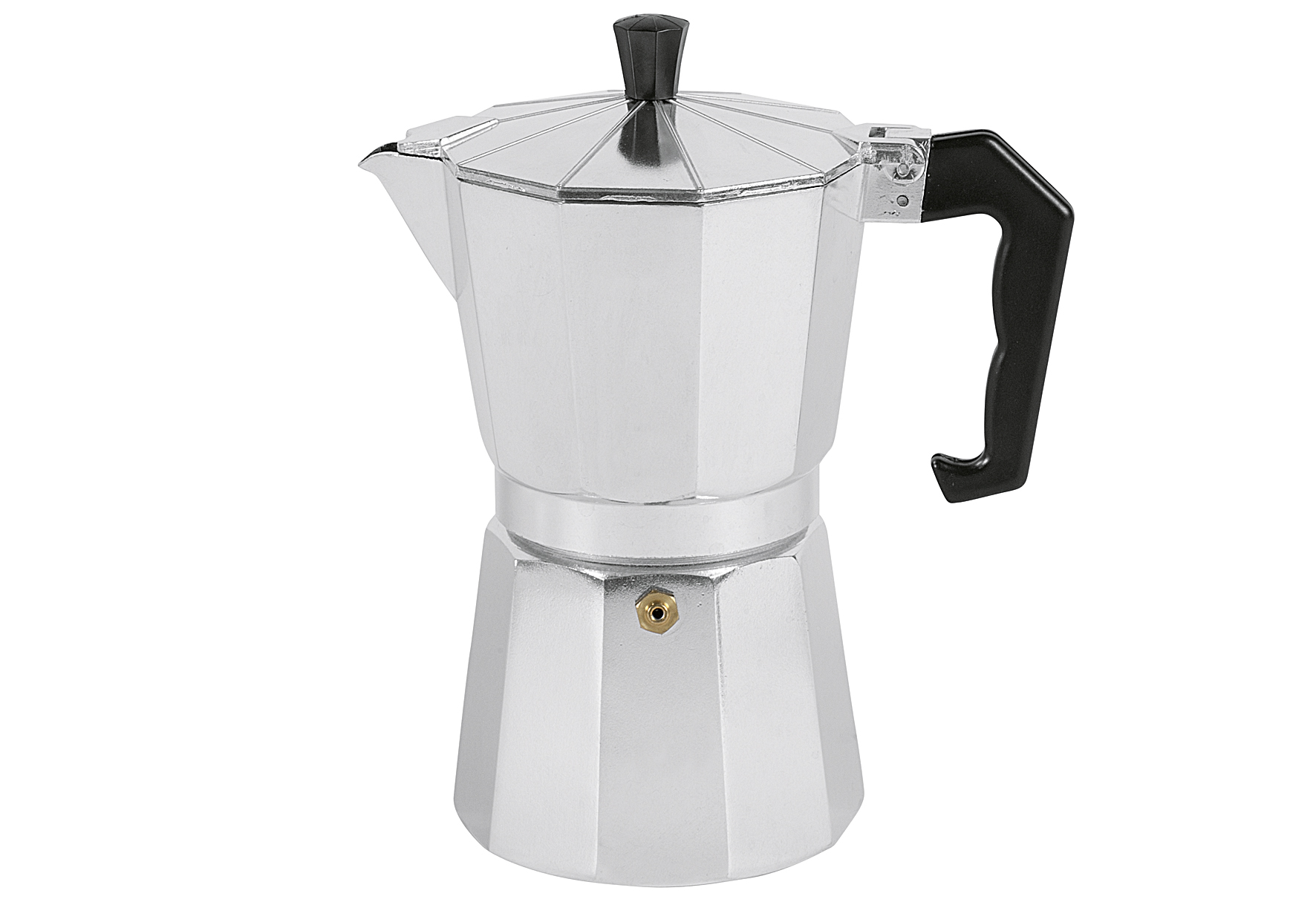 Espressobereiter 6 Tassen  Aluminiumgehäuse / schwarzer Kunststoffgriff,  