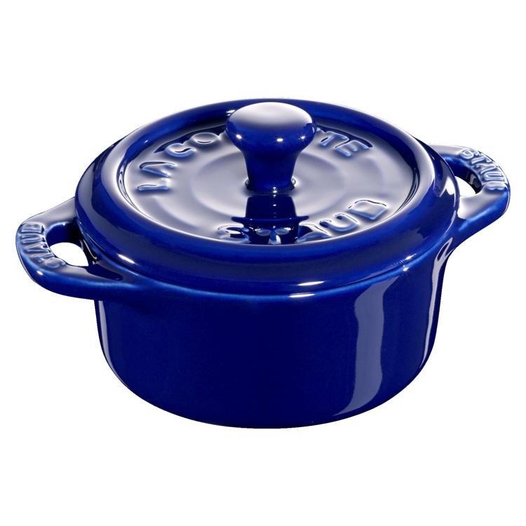 Mini Cocotte 10 cm, rund, Dunkelblau Keramik