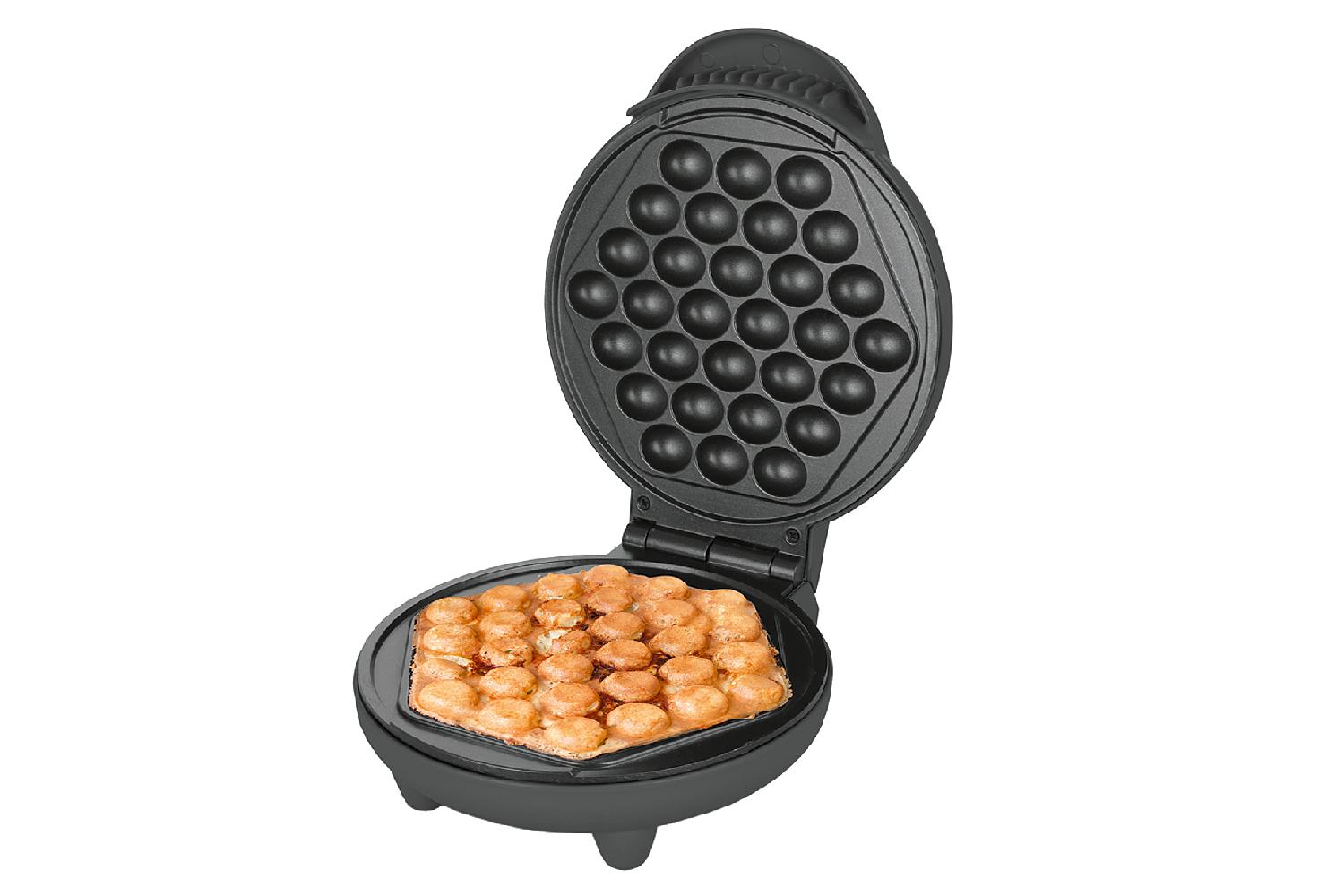 Bubblewaffel-Maker 1.000W schwarz Waffeleisen, 1000W, Aufheizkontrolleuchte,