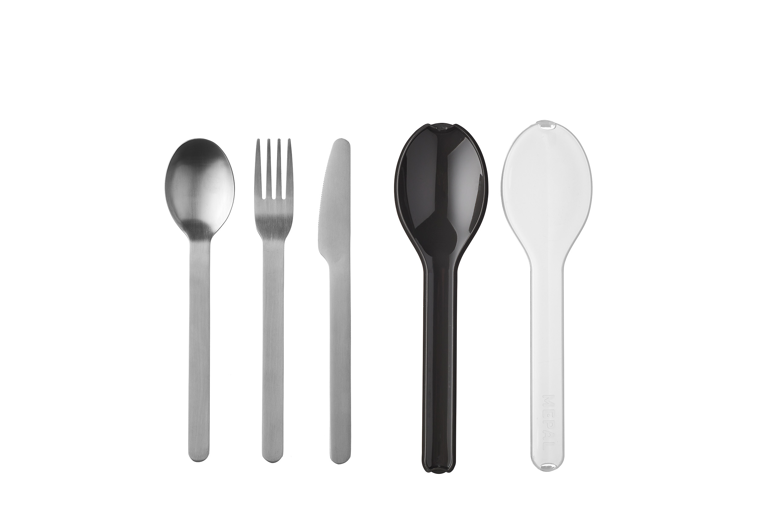 Besteckset ellipse 3-teilig - nordic black Kompaktes 3-teiliges Set, Camping 