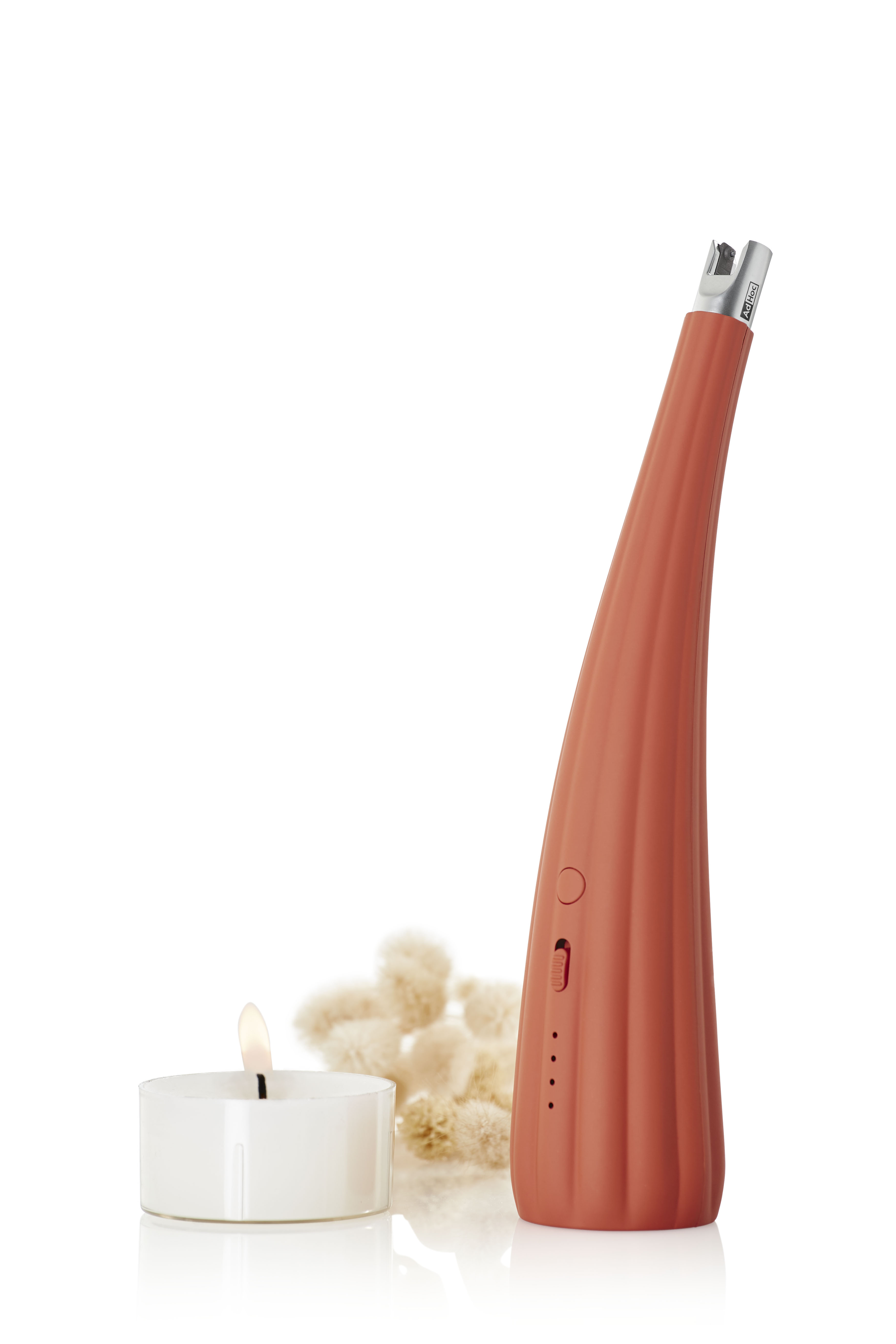 Lichtbogen-Tischfeuerzeug Arc, mit USB-Ladekabel terracotta