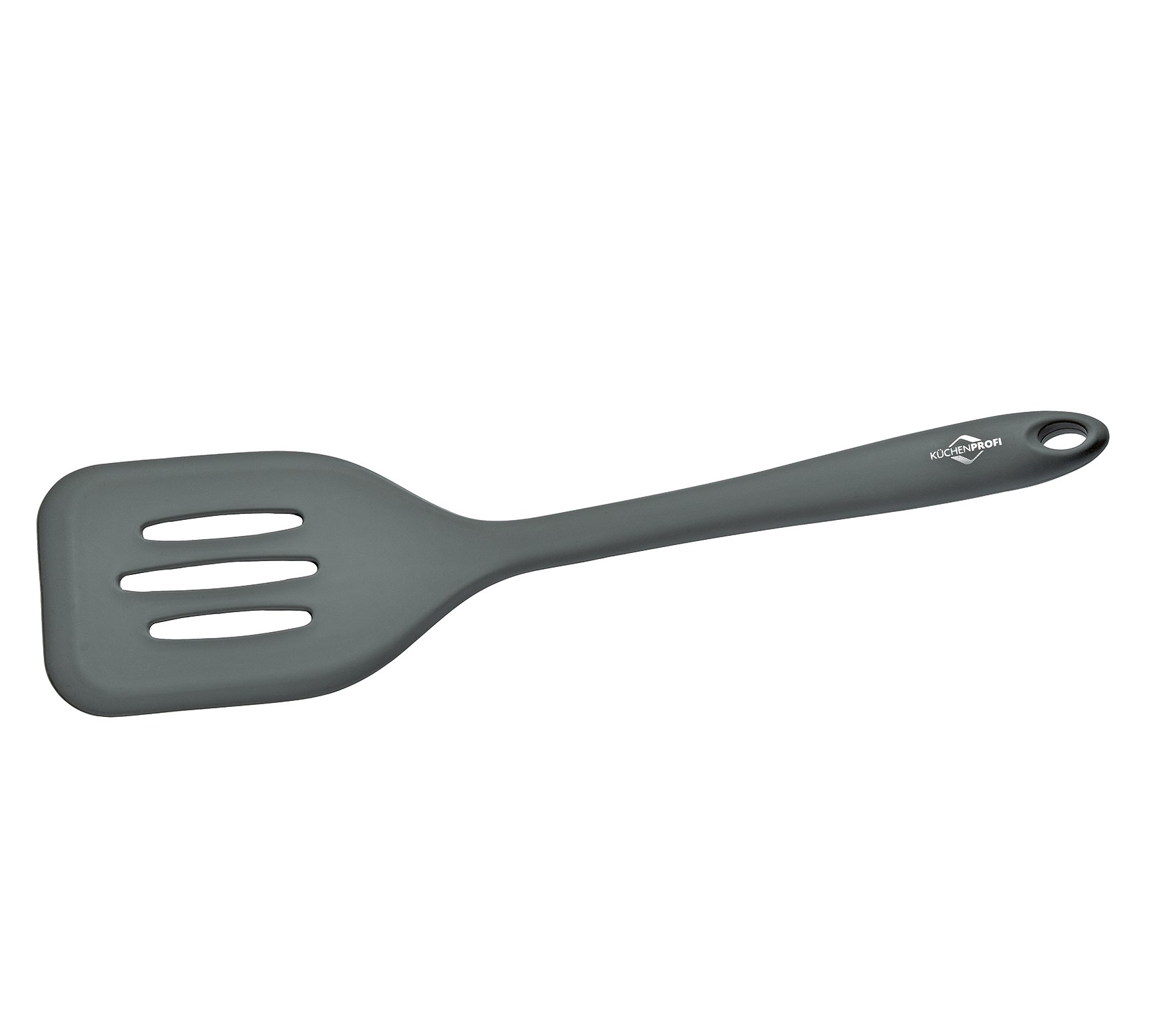 Pfannenwender, grau, mit metallverstärktem Kern, Silikon, hitzebeständig bis 270 Grad 