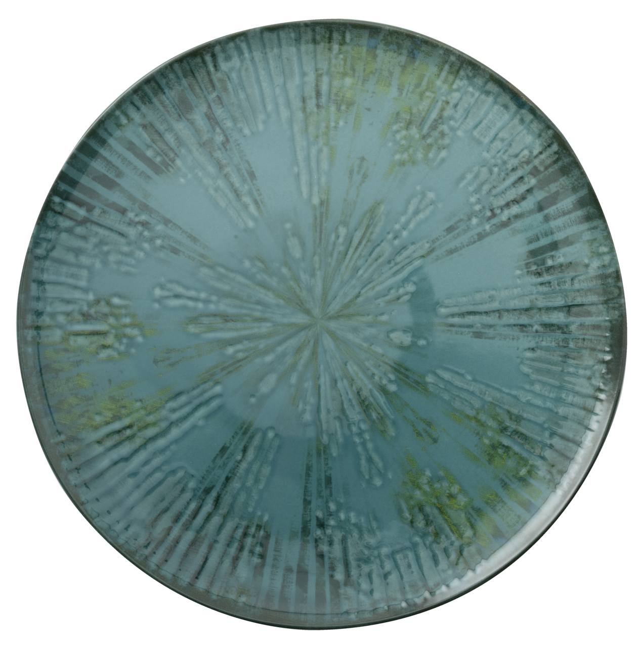 Teller flach 32cm, FUSION BLUE Pizzateller, Arthur Krupp, Porzellan