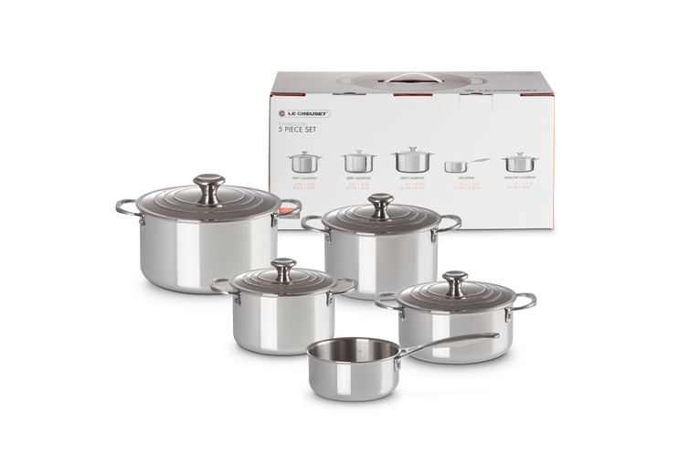 TOPFSET 5-TEILIG, 3-PLY PLUS , Mehrschichtmaterial Mehrschichtmaterial, gleichmäßige Wärmeverteilung 