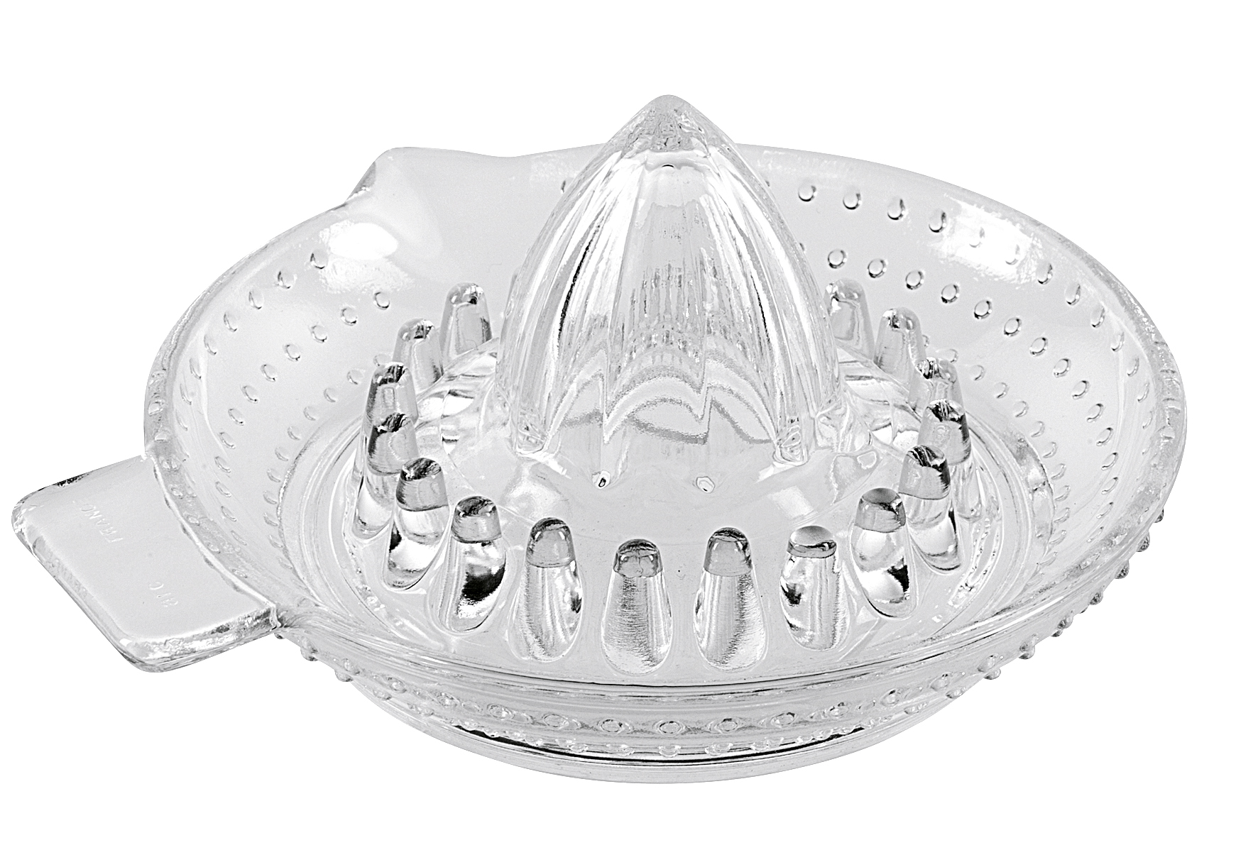 Zitronenpresse Ø mit Griff 14,5 cm Glas, ergonomische Form mit einem seitlichen Griff 