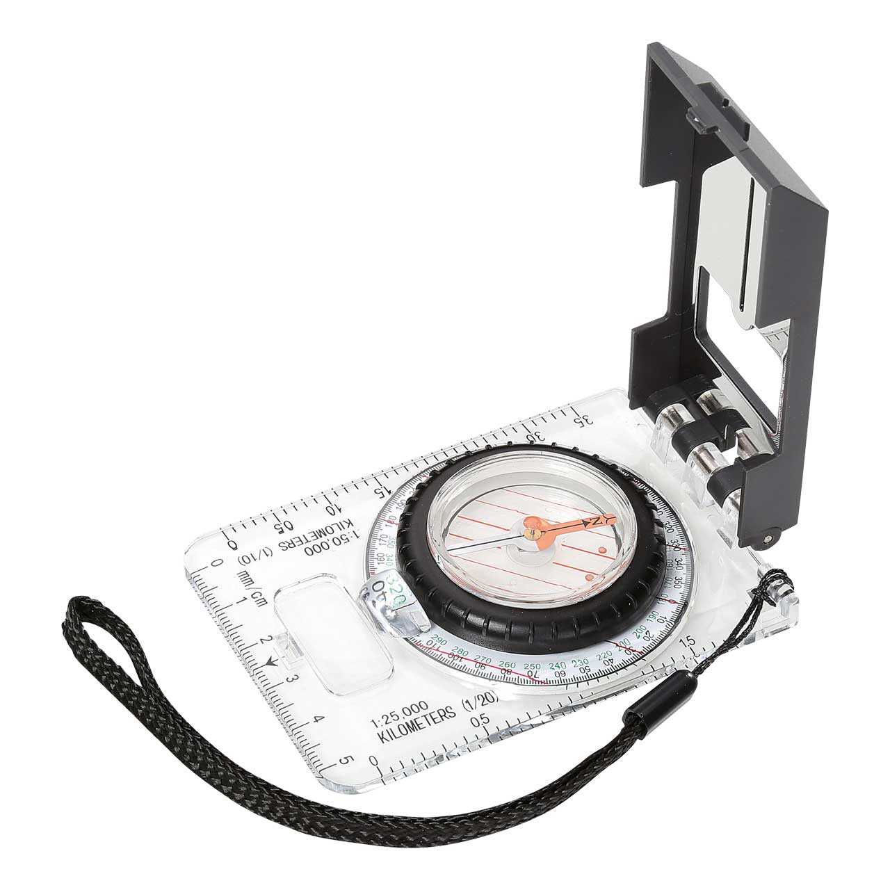 Herbertz-Plattenkompass, flüssigkeitsgedämpfte Kapsel, 360 Grad Einteilung