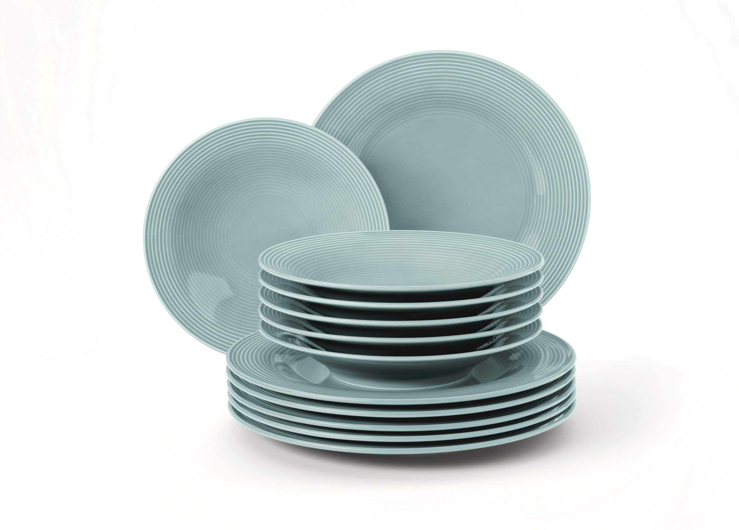 Beat Color Glaze Arktisblau Tafelservice 12tlg. jeweils 6 Speisegedecke 2 tlg. 