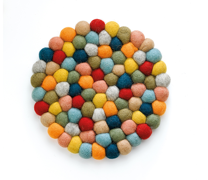 Topf Untersetzer LANA COLORE rund  Handgefertigt in Nepal · Fair gehandelt 