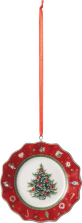 Toy's Delight Decoration Ornamente Teller rot Porzellan, Anhänger