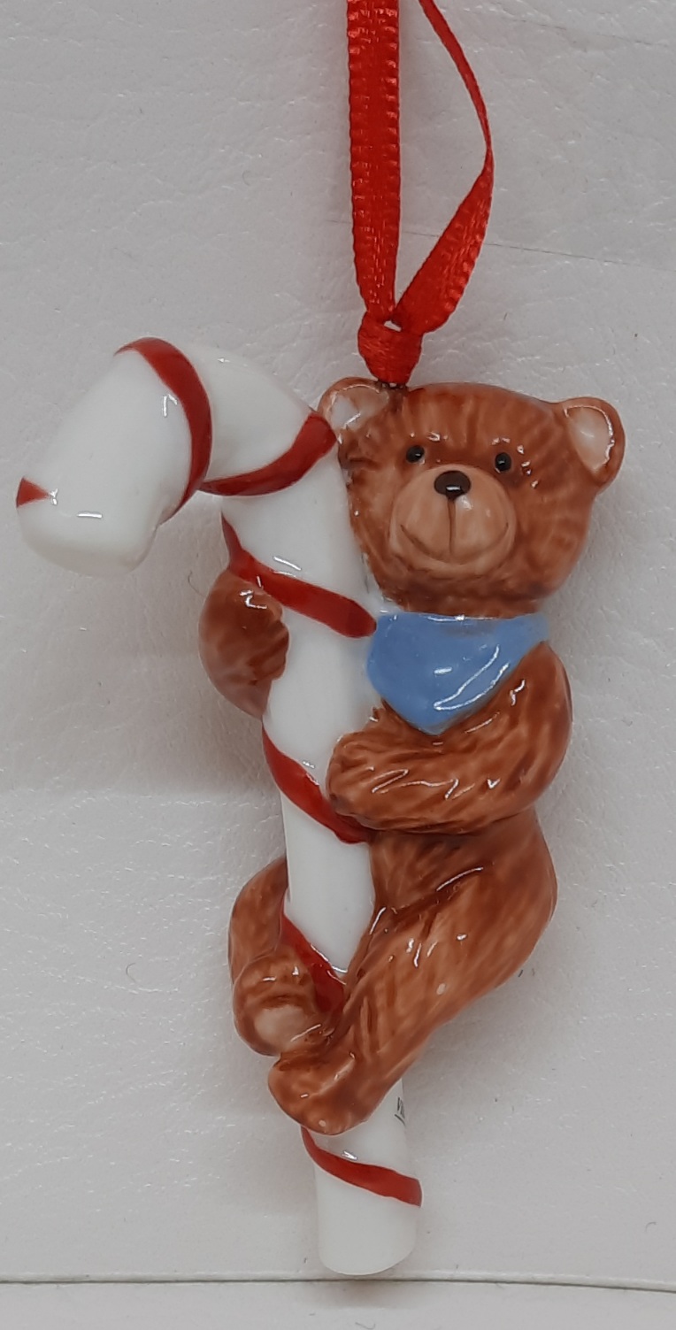 Ornamente Zuckerstange Bär Weihnachten Porzellan