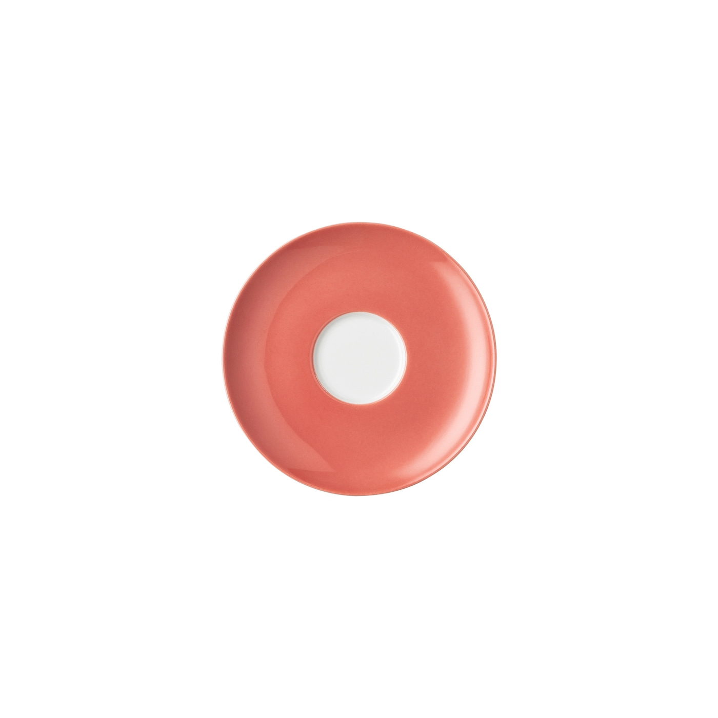 Kaffee-Untertasse Sunny Day Soft Red Rund - Ø 14,4 cm - h 1,9 cm, Porzellan