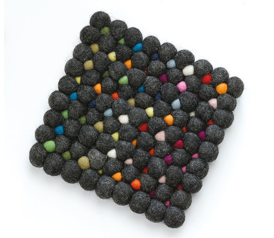 Topf Untersetzer LANA NERO quadratisch Handgefertigt in Nepal · Fair gehandelt 